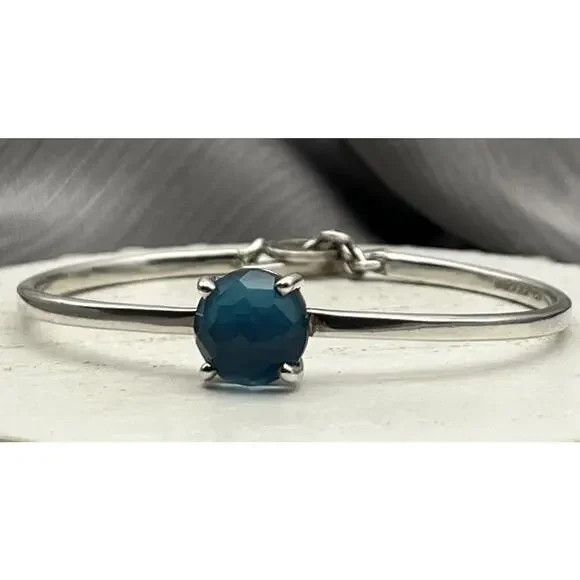 Ippolite 925 Crystal Quartz & Mother Of Pearl Chain Bracelet 12.35G / 6 In - Picture 3 of 10